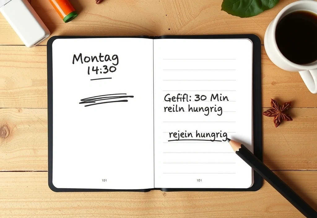 Ausschnitt aus einem Ernährungstagebuch.